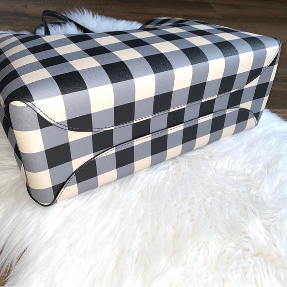 Kate Spade New York All Day Large Tote Black Gingham Tote W/ Matching Wrislet - Picture 11 of 16